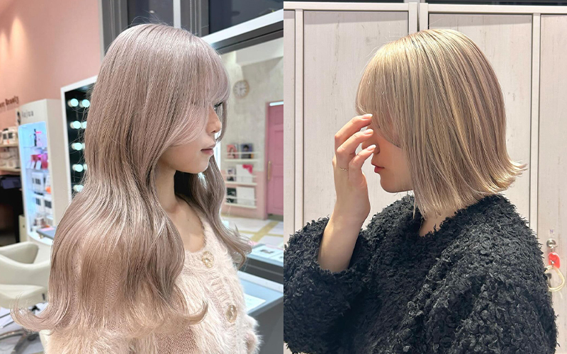 ハイトーンベージュヘアカラー