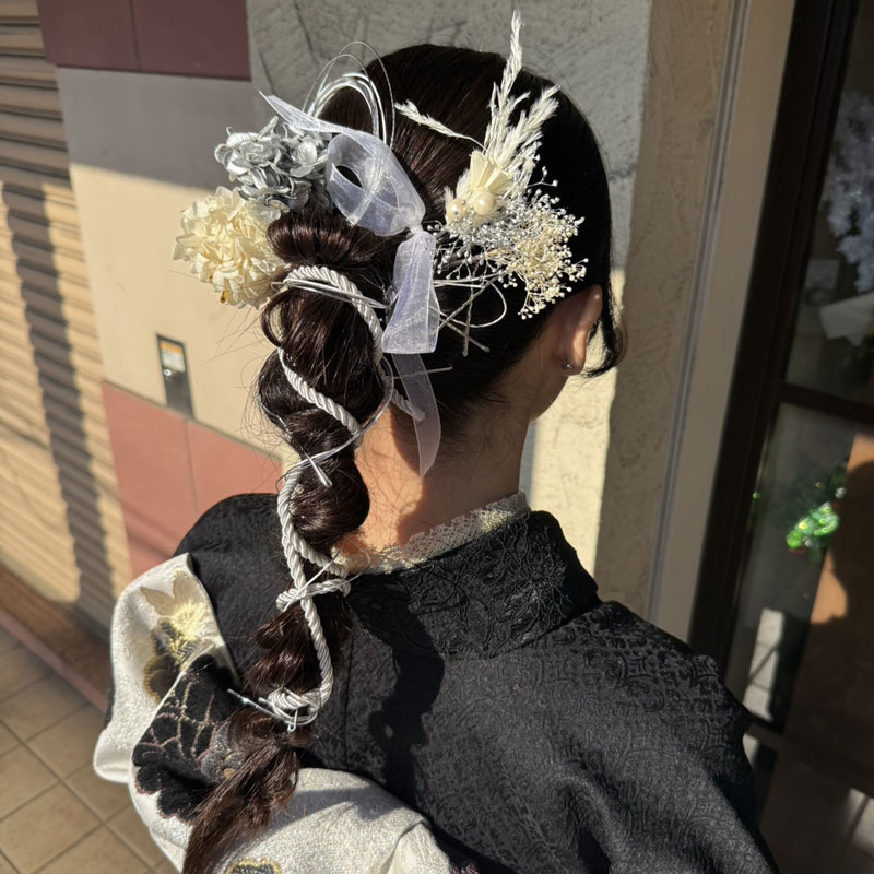 黒　振袖　ヘアアレンジ 