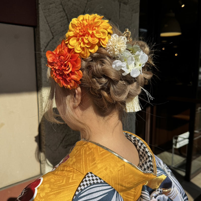 黄色振袖　ヘアアクセサリー 