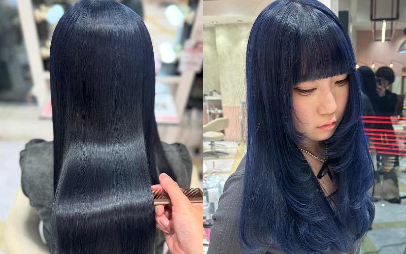 冬艶ブルーヘアカラー