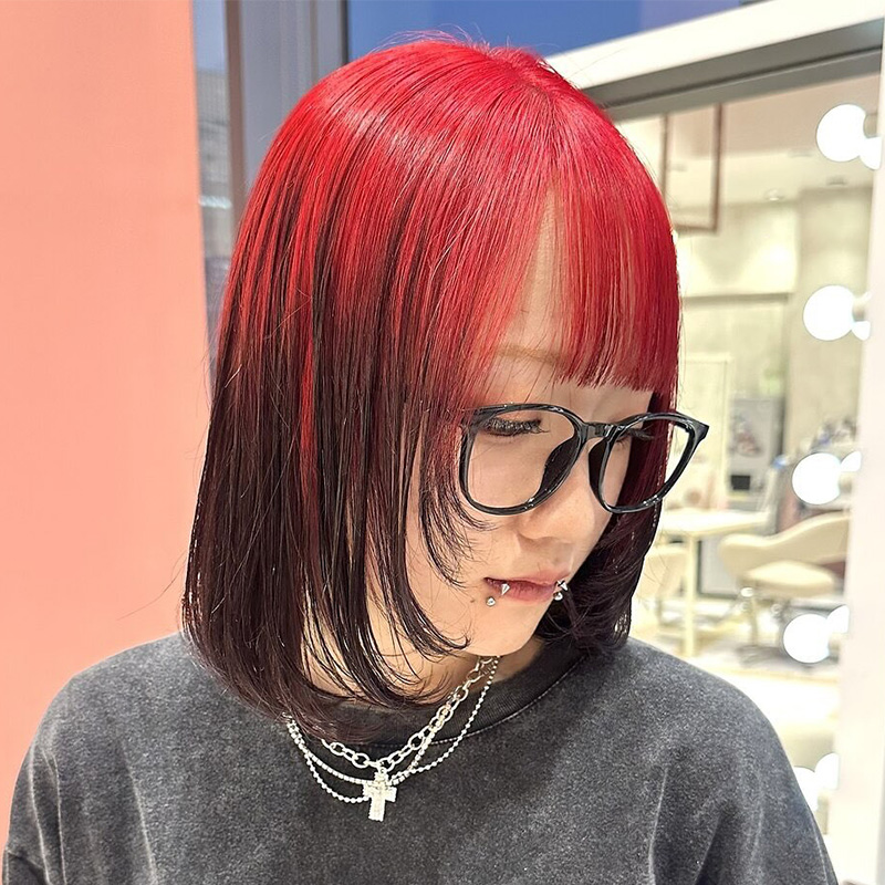 ルーツカラー×レッド