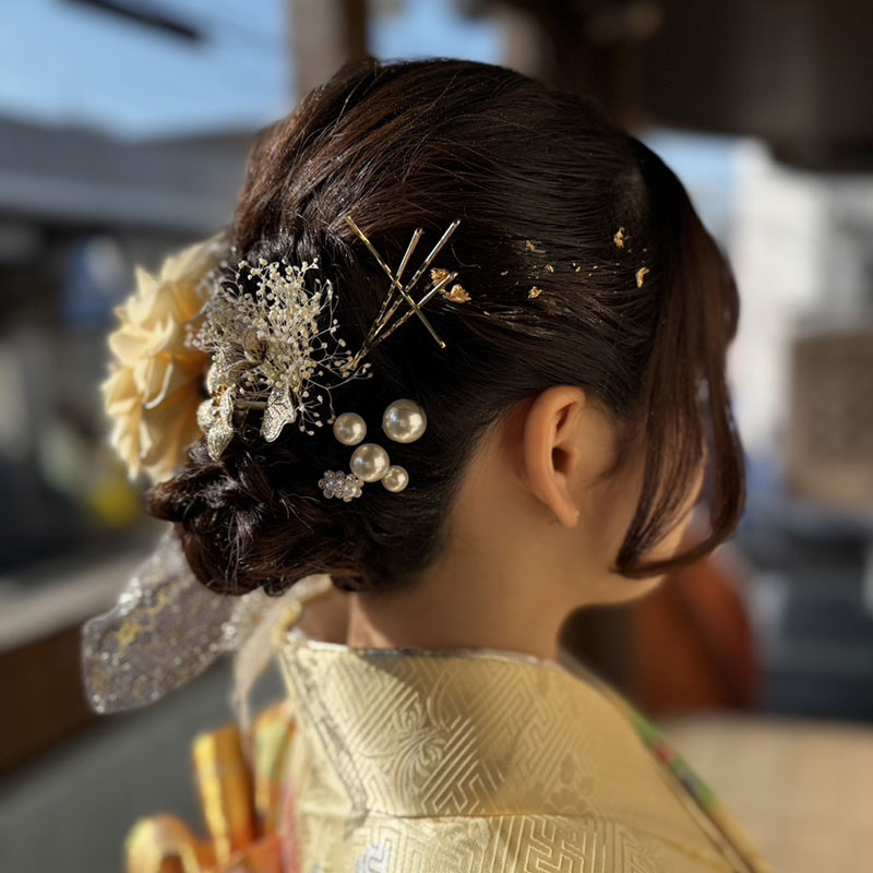 編み込みアップ