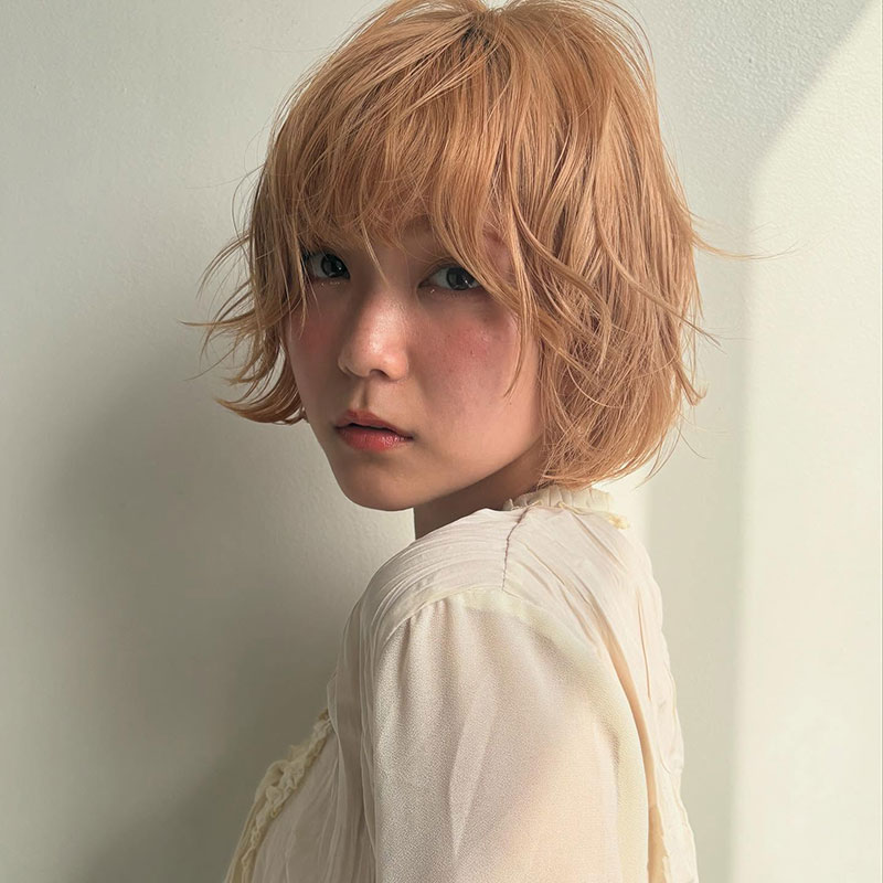 ボブ×オレンジブラウン